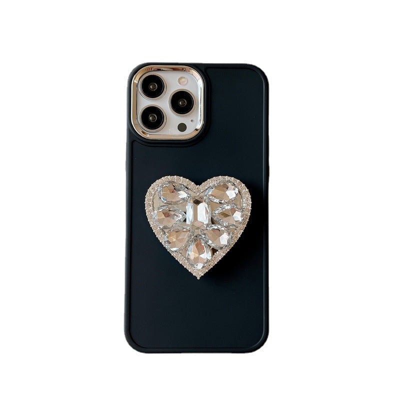 Heart Rhinestone Stand Bracelet Case Cover For iPhone