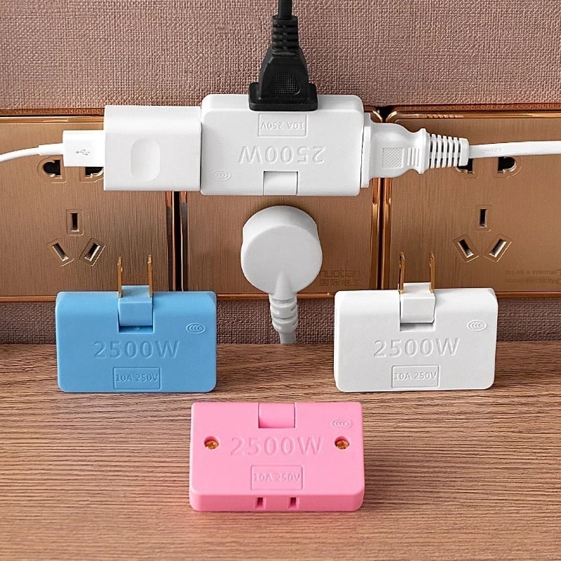 🔥Rotatable Socket Converter One In Three 180 Degree Extension Plug