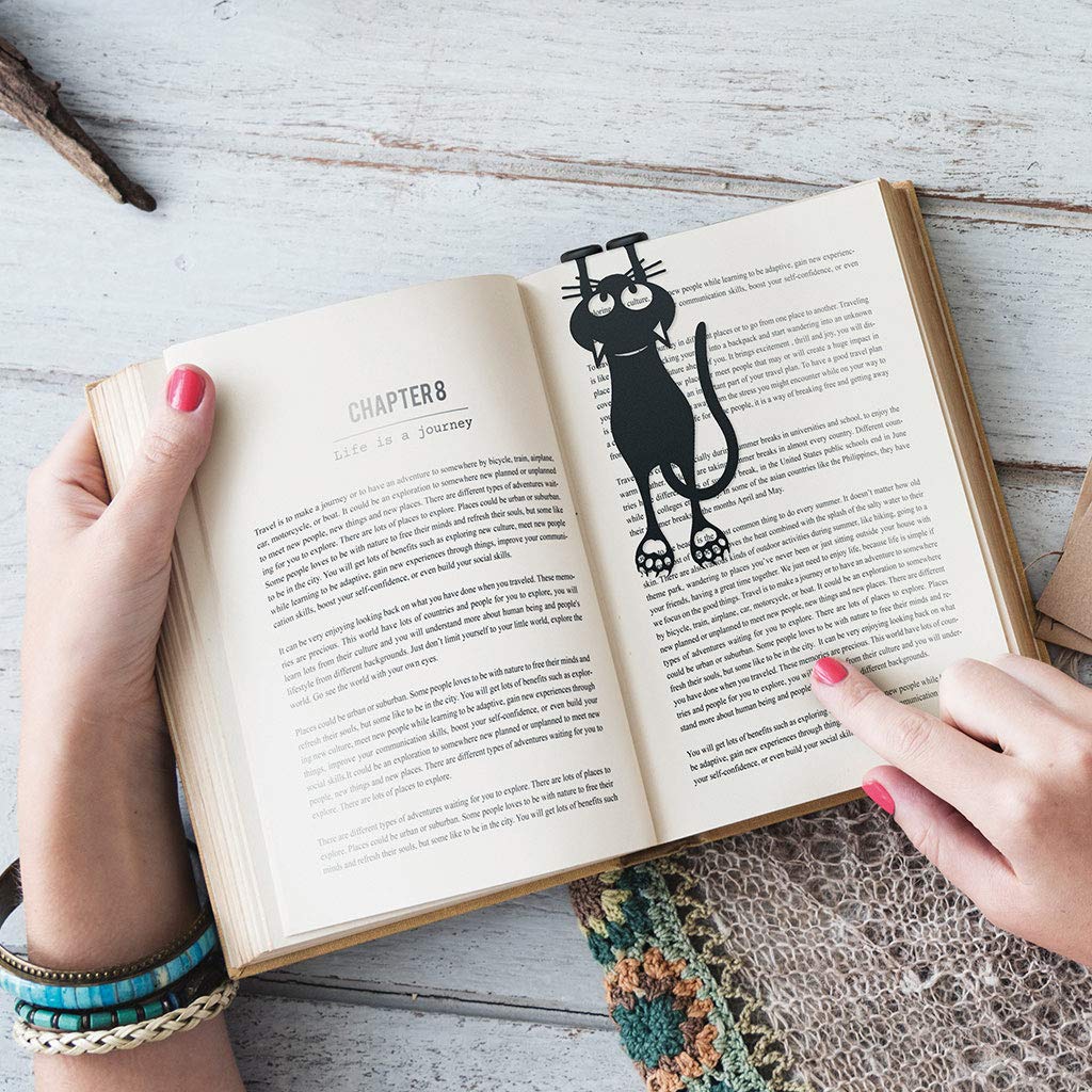 🔥🔥Cutout Black Kitten Bookmark