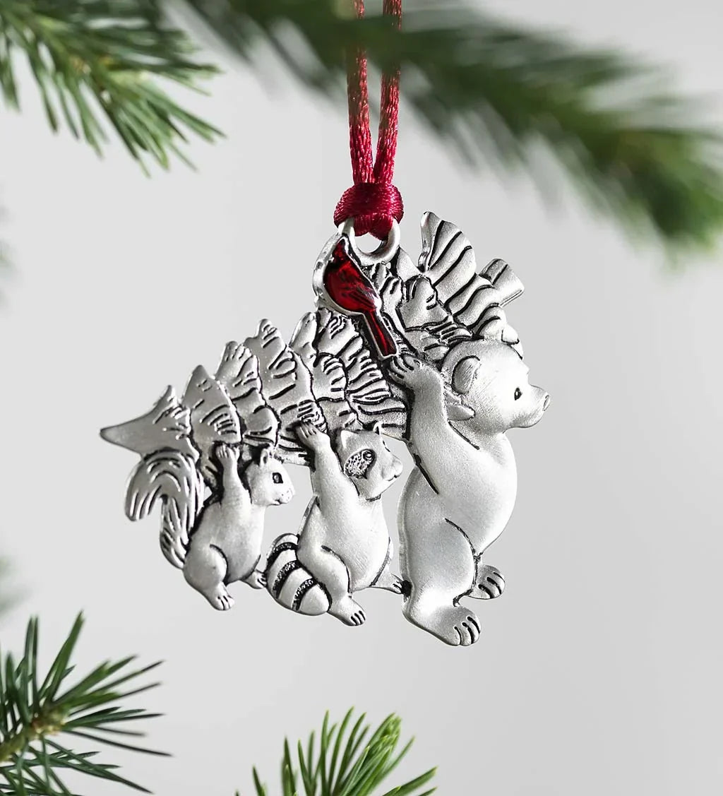 šSolid Pewter Christmas Tree Ornamentš„
