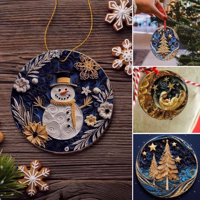 🎄Flat Quilling Christmas Ornaments