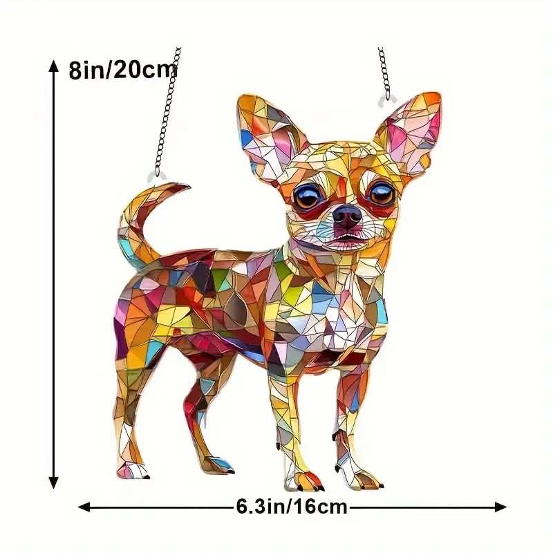 🌞🐕🦺Cute Chihuahua Suncatcher