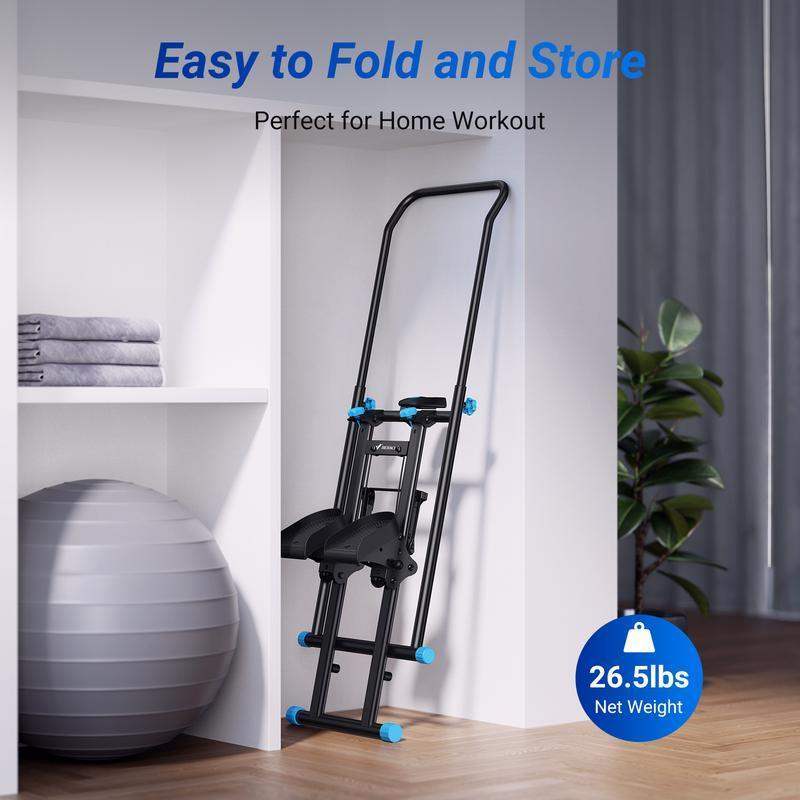Advanced Vertical Climber – Folds up neatly to fit any room.