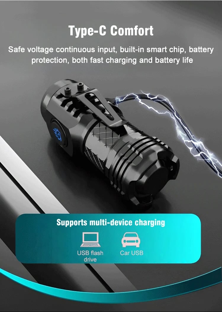 German Three-eyed Monster Mini Flash Super Power Flashlight