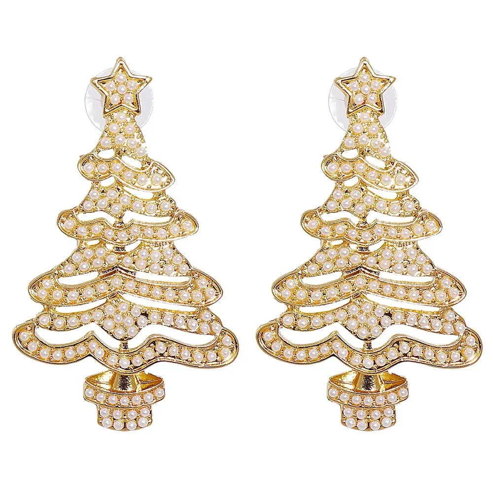 đShiny Christmas Tree Earrings