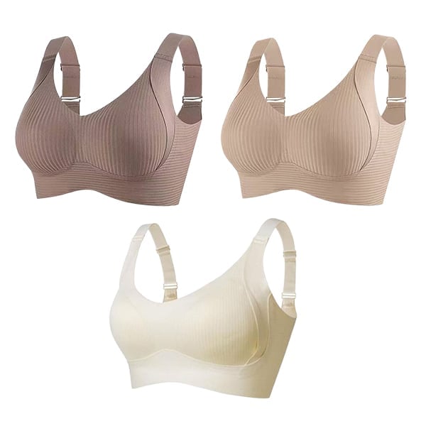 🔥Women's Ribbed Push Up Adjustable Wireless Bra