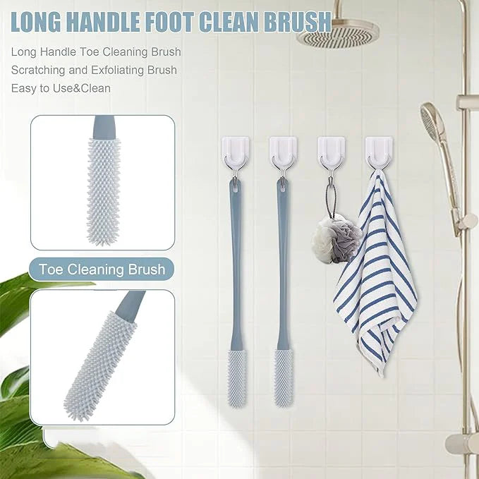 π₯(2PCS/ SET) Long Handled Silicone Toe Crevice Cleaning Brush & Exfoliating Brush