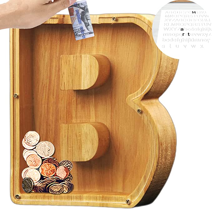 (š„2024 BEST GIFT TO CHILDRENš„) Wooden Letter Piggy Bankš