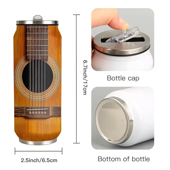 Guitar Shaped Travel Coffee Mug (17oz)