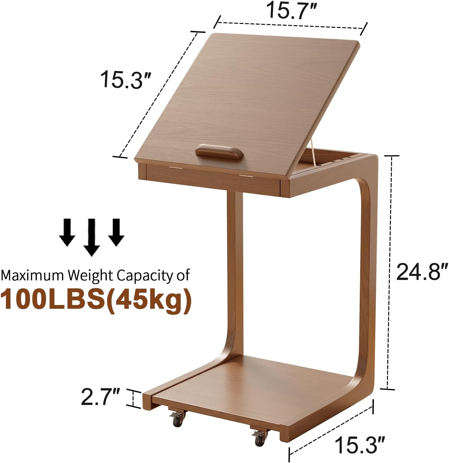 C Shaped End Table for Couch