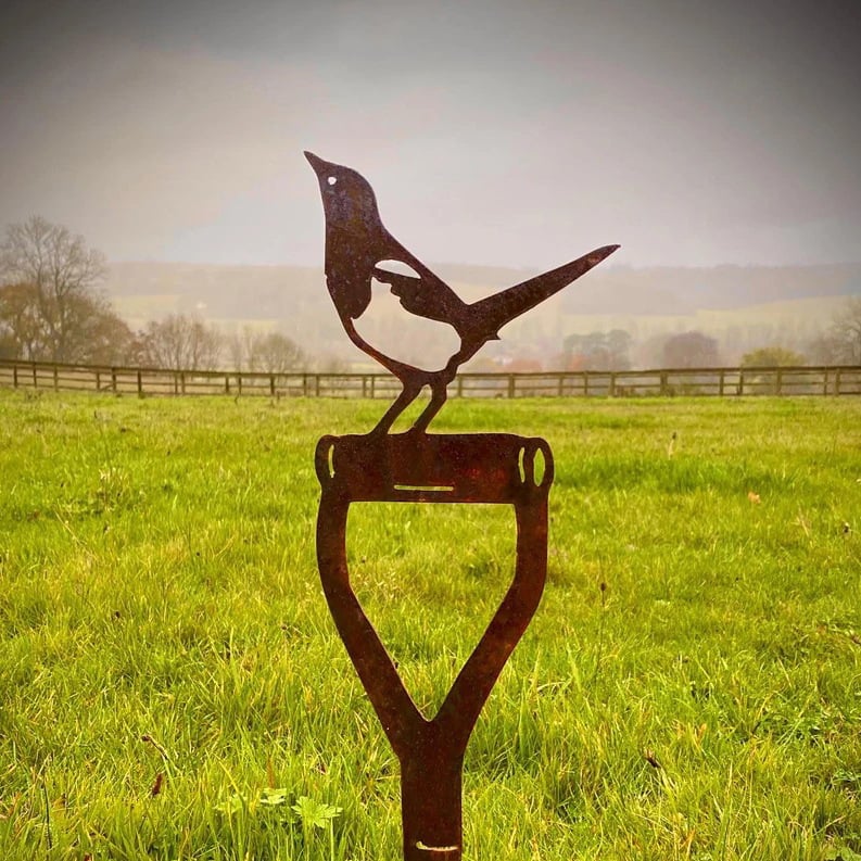 Fork Shovel Spade Animal Art Metal Garden Stake