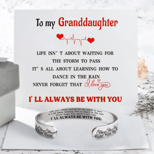 Last Day 75% OFF - For Granddaughter I'll Always Be There For You Wave Cuff Bracelet