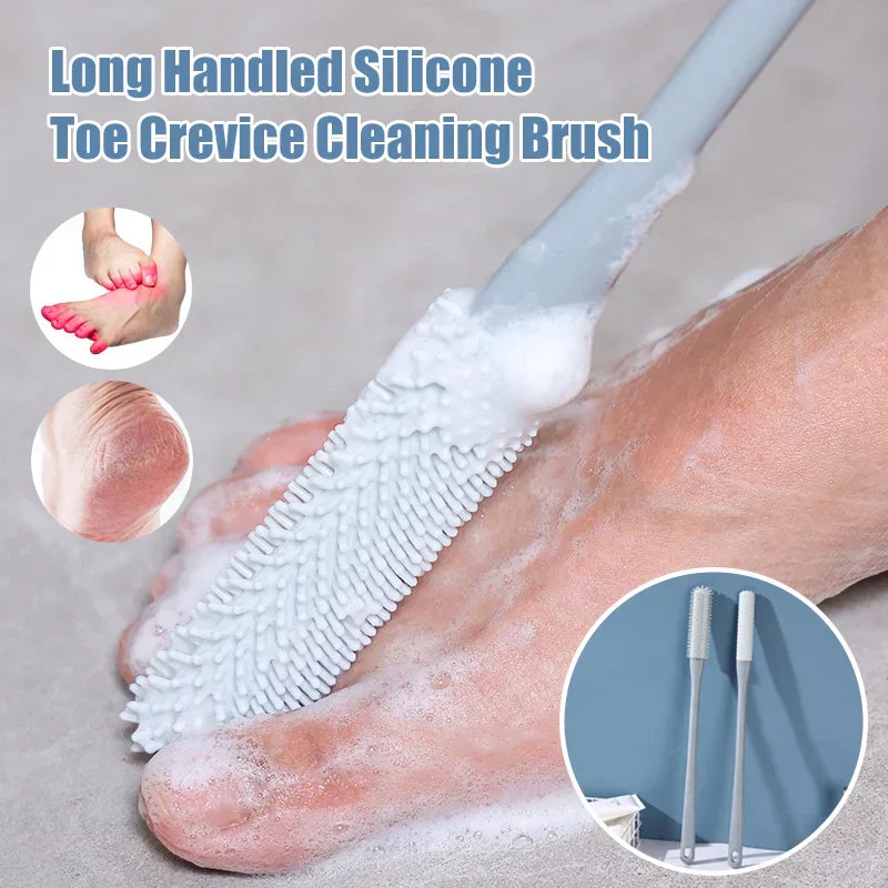 π₯(2PCS/ SET) Long Handled Silicone Toe Crevice Cleaning Brush & Exfoliating Brush