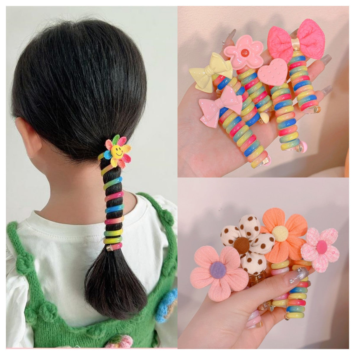 Early Christmas Sale🎄- Colorful Telephone Wire Hair Bands for Kids