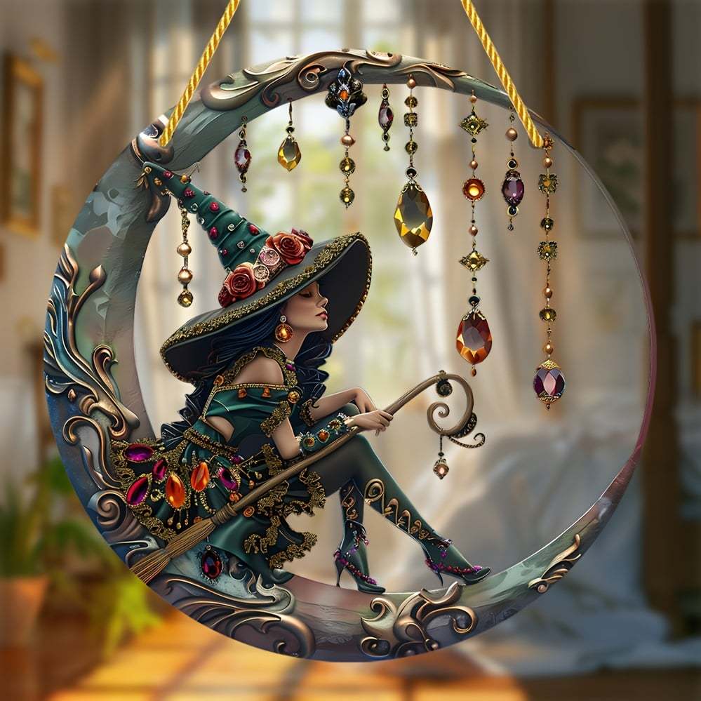 🧙♀️Beautiful Witch - Personalized Witch Window Hanging Suncatcher Ornament Gift