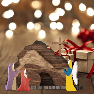 💕Handmade Jesus Tomb-Easter Scene Wooden Decoration