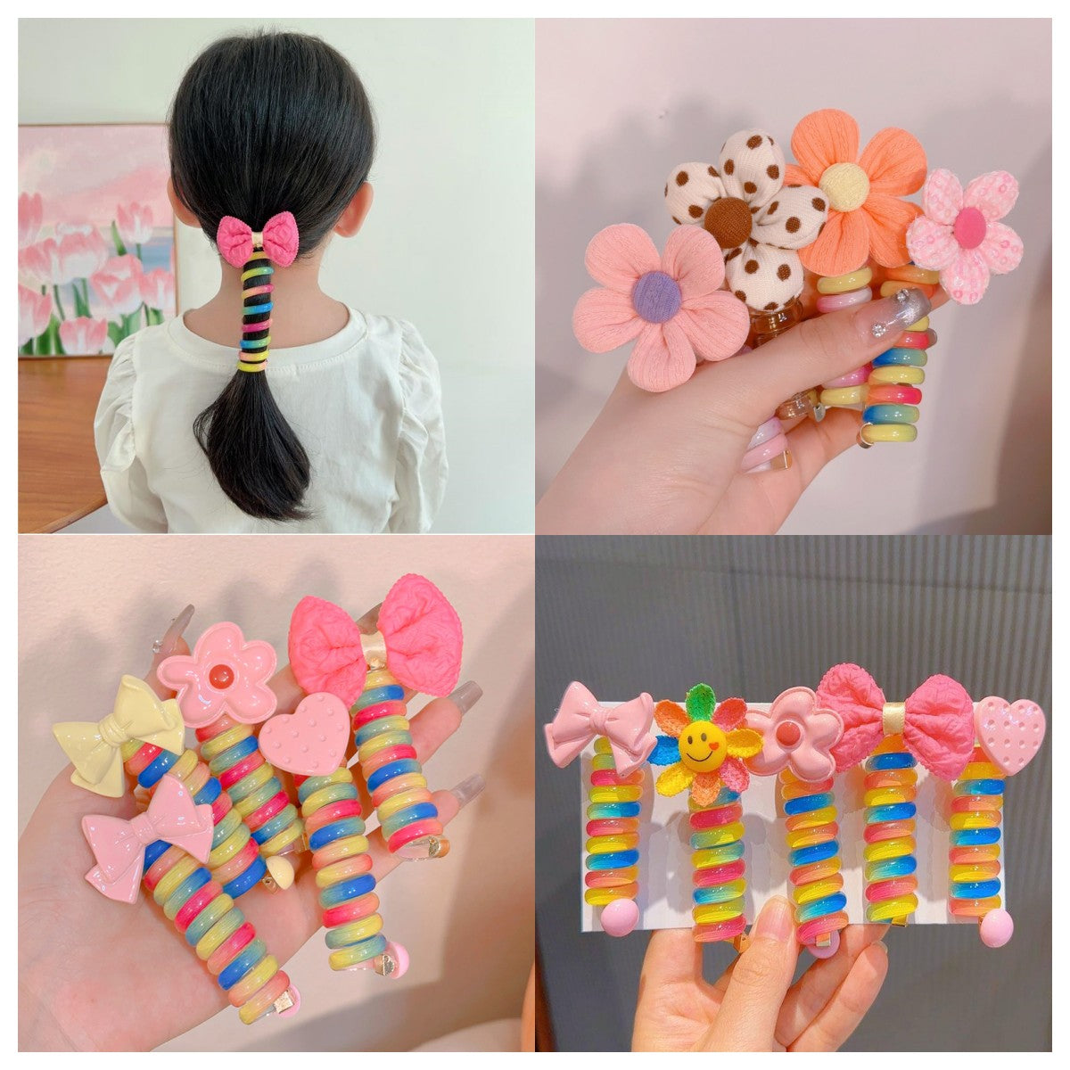 Early Christmas Sale🎄- Colorful Telephone Wire Hair Bands for Kids