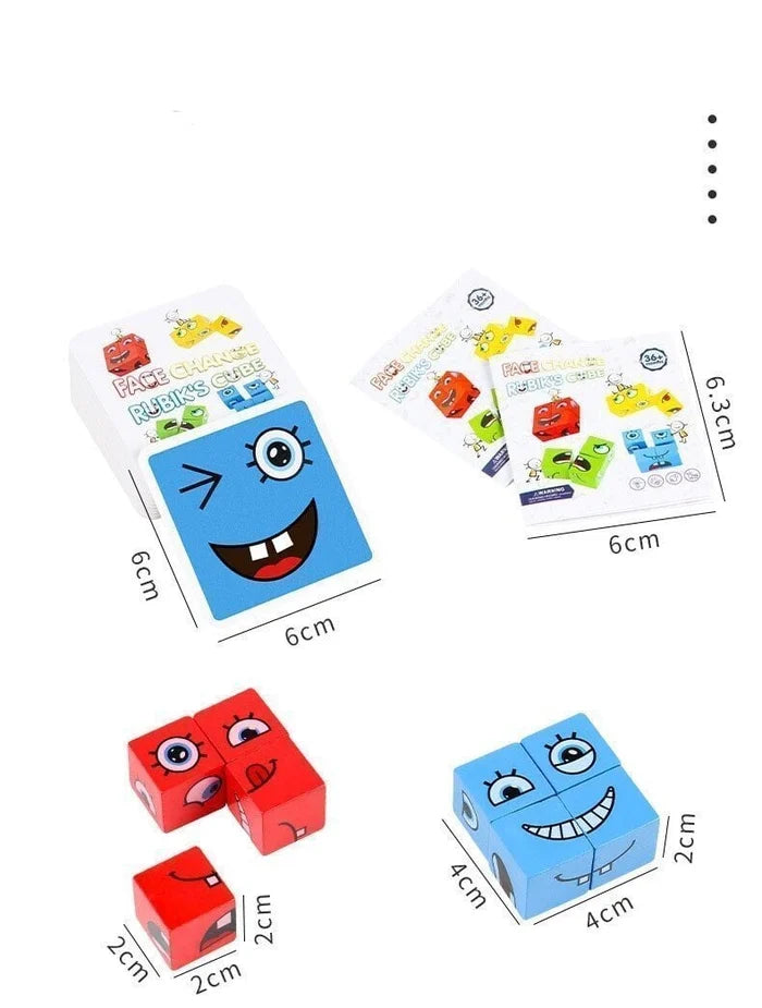 ๐2024 Parent-child Interactive Games Face-Changing Magic Cube Building Blocks