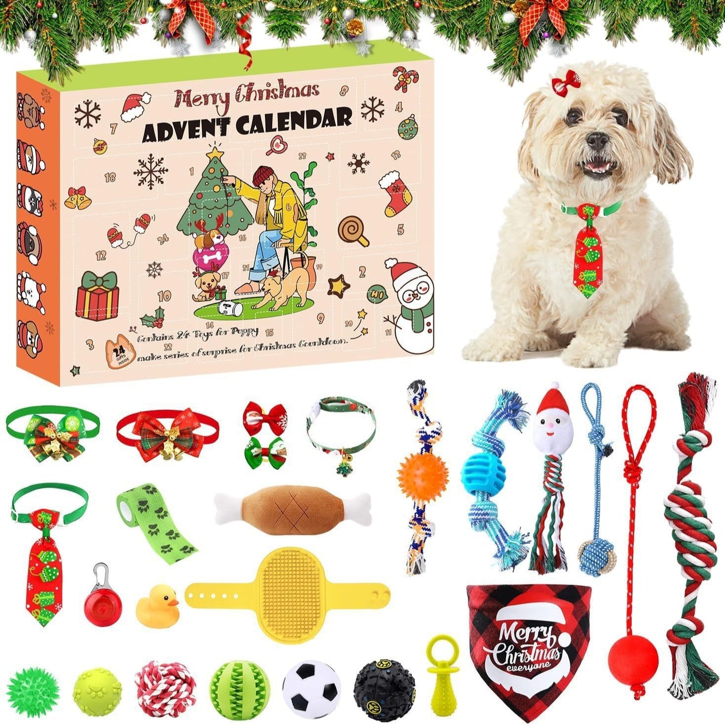 š„Last 48 hours 57% OFF - š±2024 Christmas Countdown Pet Toys Advent Calendar