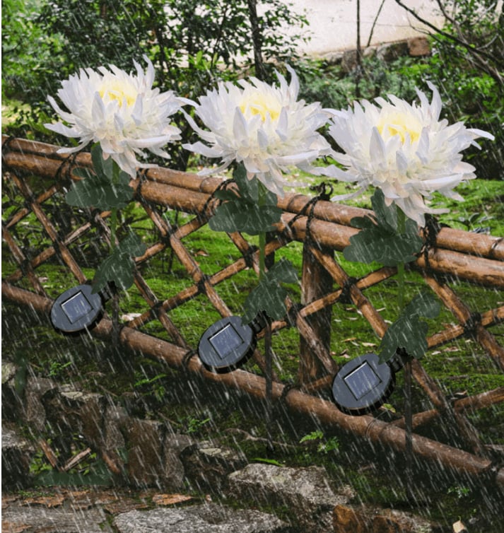 29.5" Chrysanthemum Solar Garden Stake LED