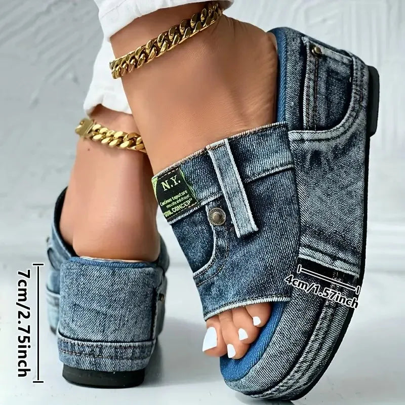 💥Last Day Promotion 50% OFF🔥- Women's Platform Denim Sandals👡