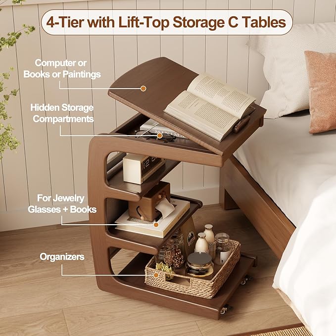 C Shaped End Table for Couch