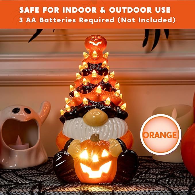 (🔥HOT SALE NOW 49% OFF) - Halloween ceramic dwarf decoration with light