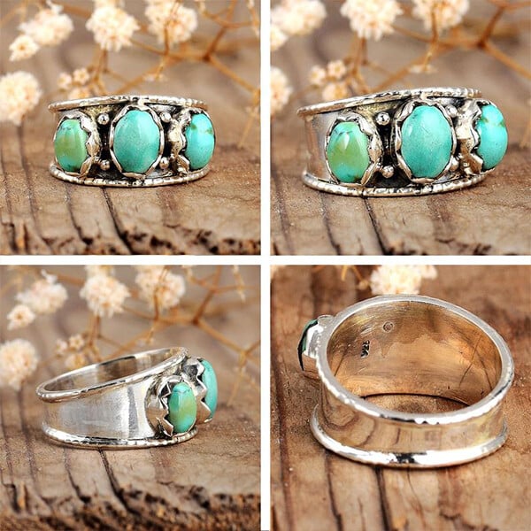 🎁Three Stone Turquoise Ring