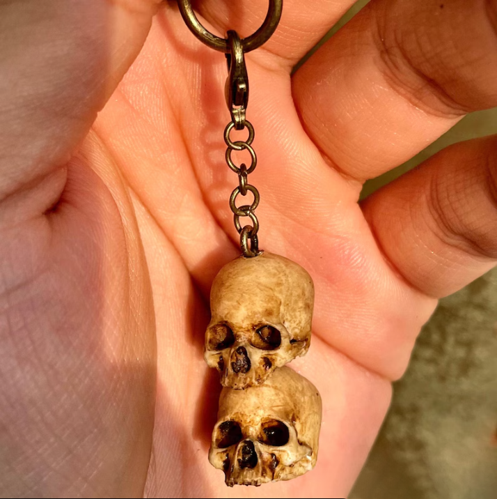 Hand-Painted Skull Keychain for Punk Style