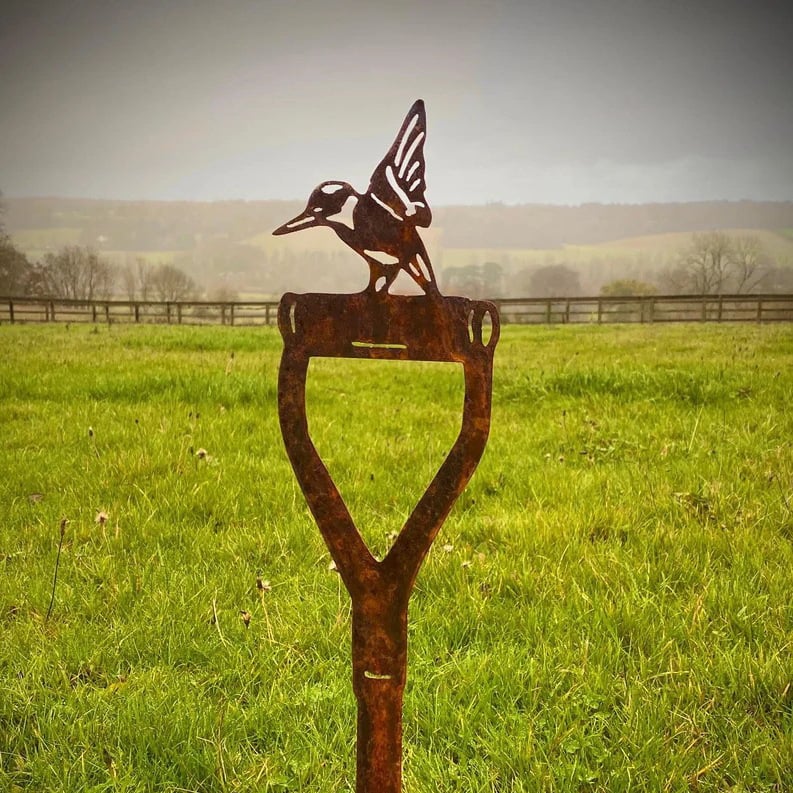 Fork Shovel Spade Animal Art Metal Garden Stake