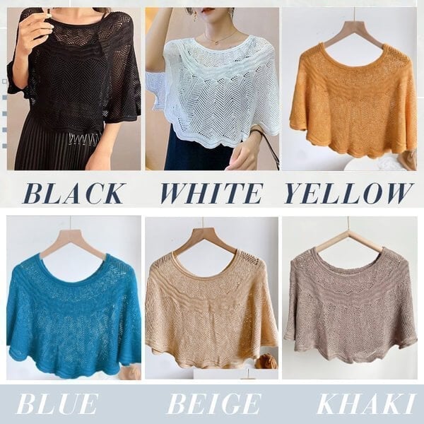 Knitted Sun-proof Shawl đ„Gift Pearl Clips 1pcsđ„
