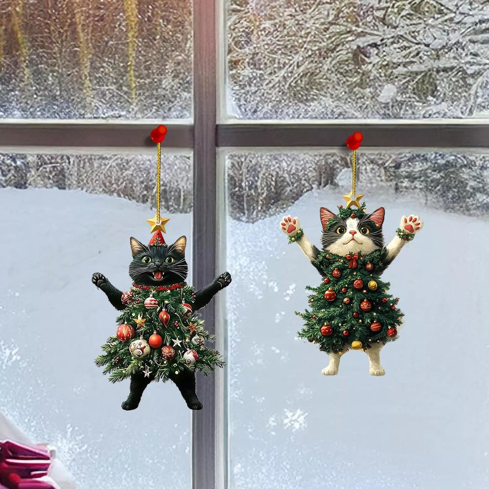 đ„Last Day Promotion 49% OFFđFunny Black and White Cats Christmas Ornament (Limited Handmade 200pcs)