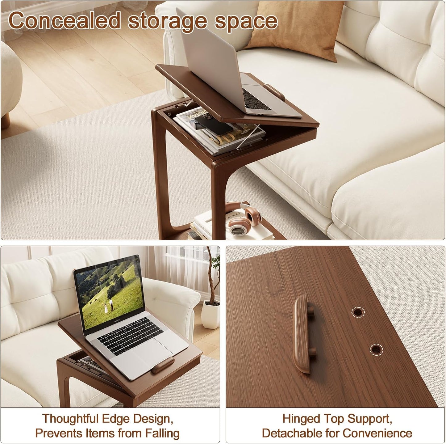 C Shaped End Table for Couch