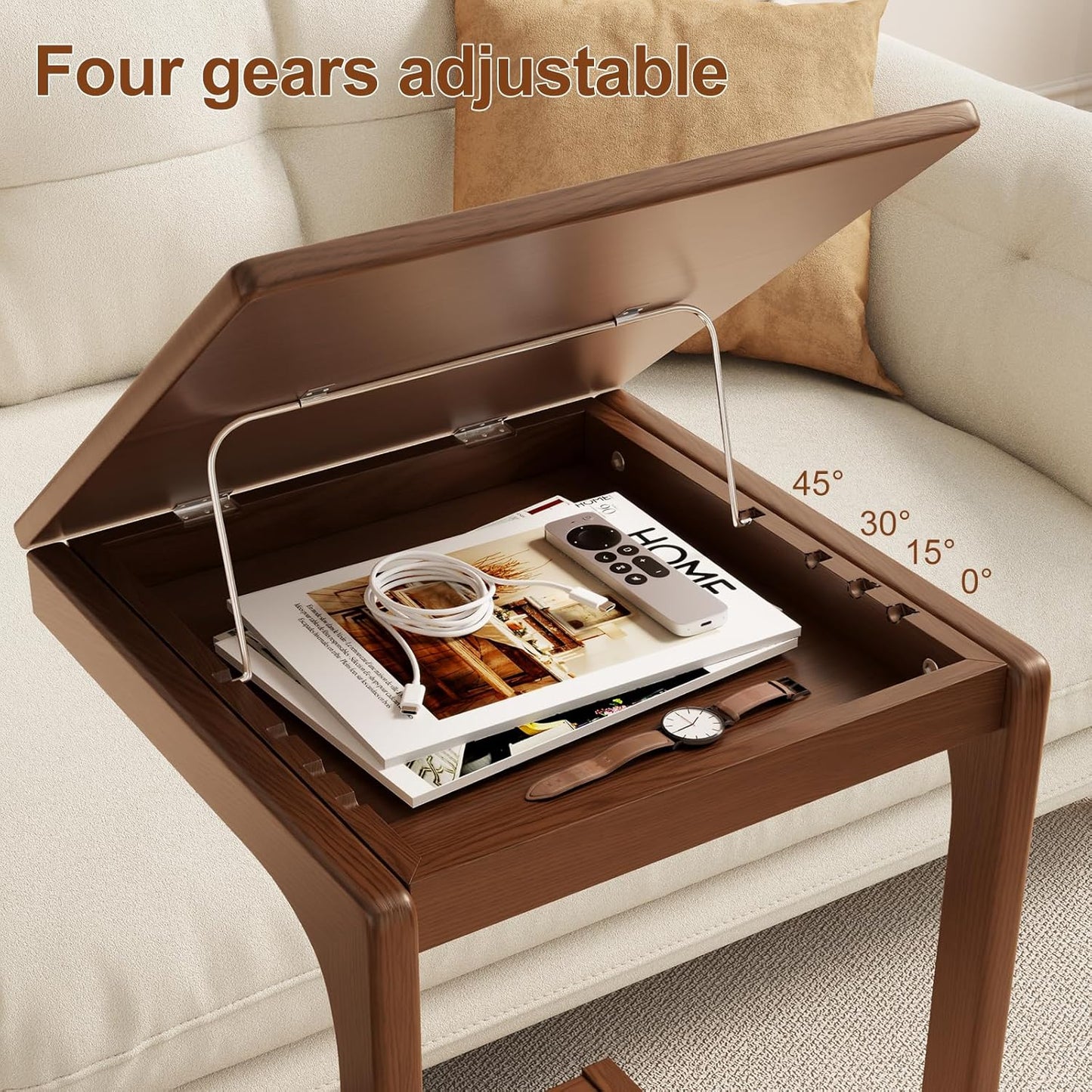 C Shaped End Table for Couch