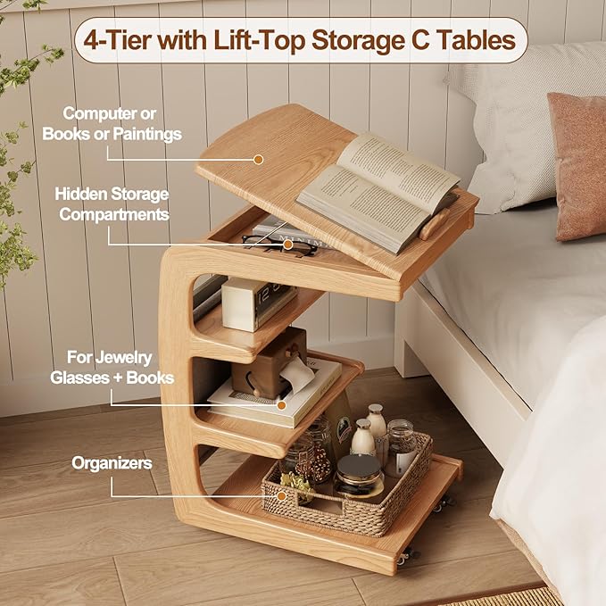 C Shaped End Table for Couch