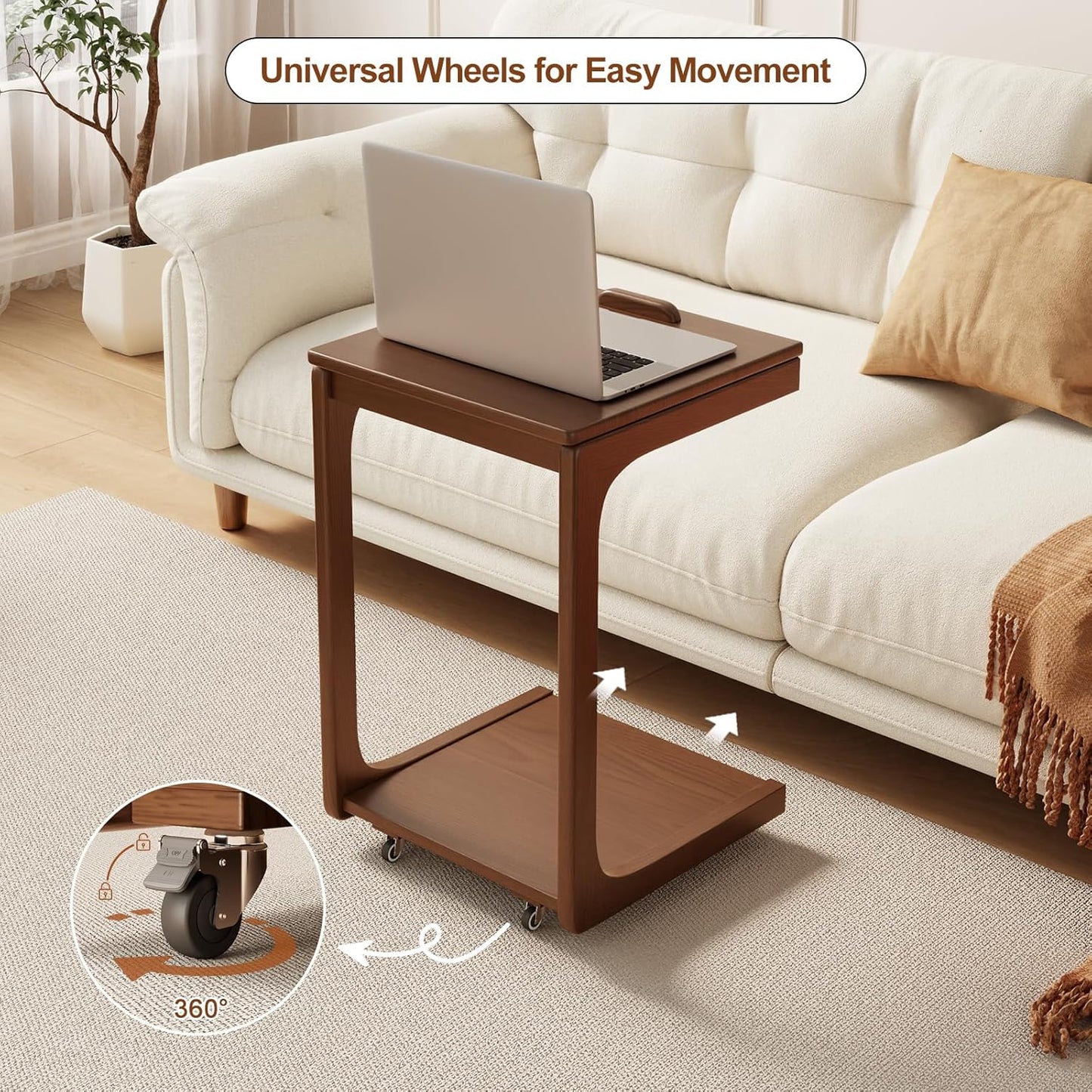 C Shaped End Table for Couch