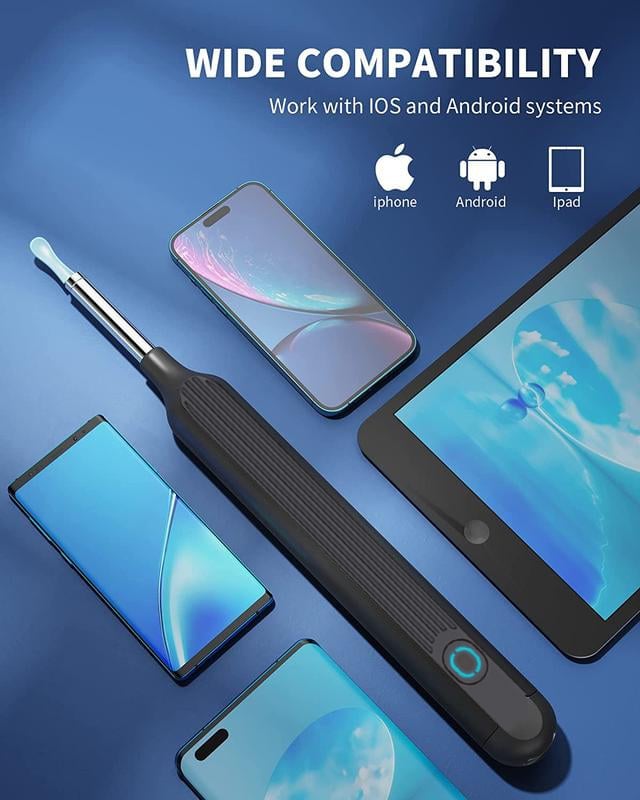 🔥Clean Earwax-Wi-Fi Visible Wax Removal Spoon, USB 1296P HD Load Otoscope