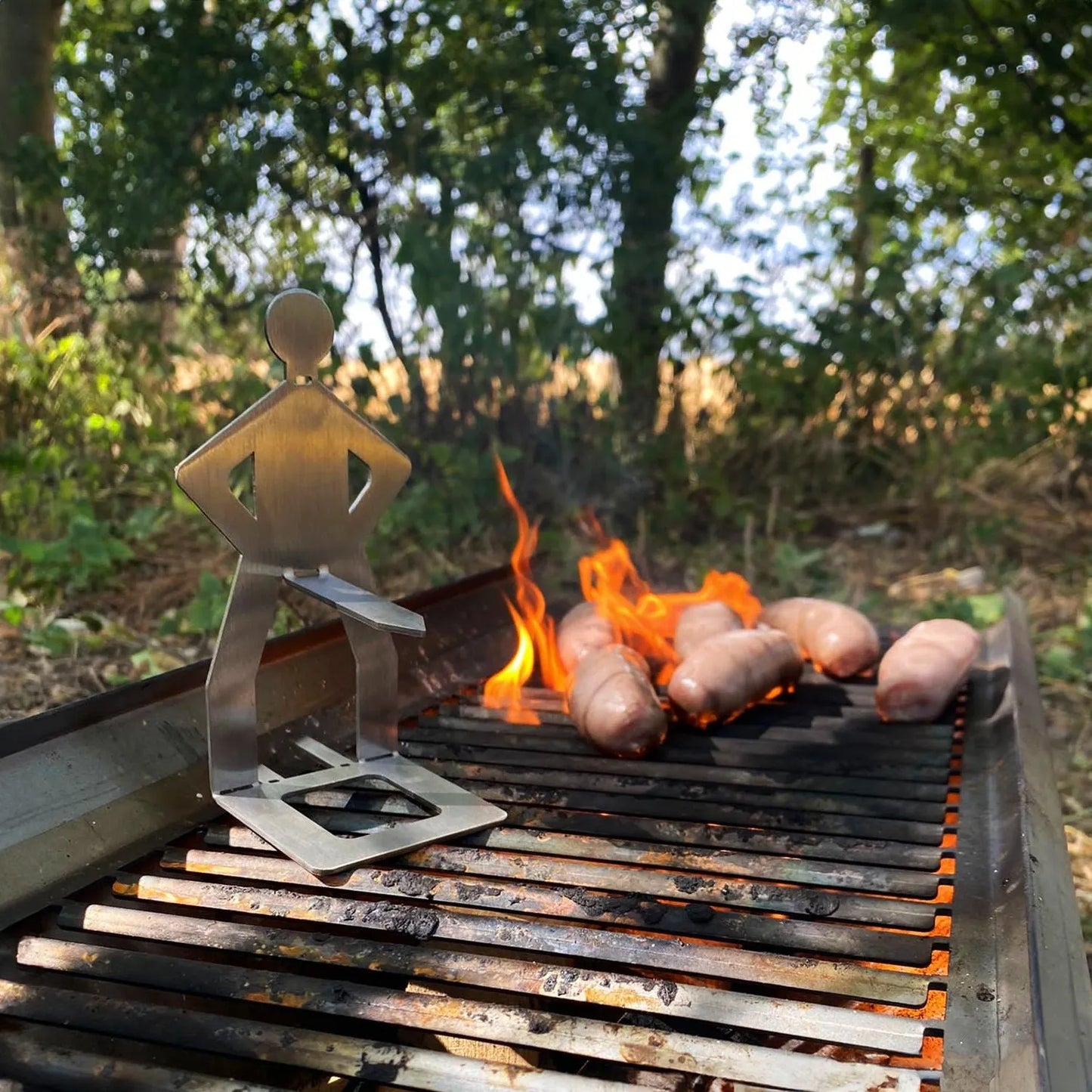 😋Stainless Steel BBQ Sausage Holder