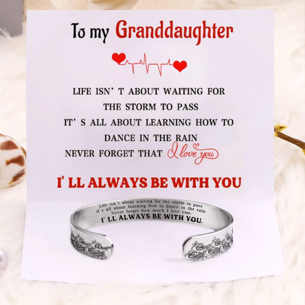 Last Day 75% OFF - For Granddaughter I'll Always Be There For You Wave Cuff Bracelet