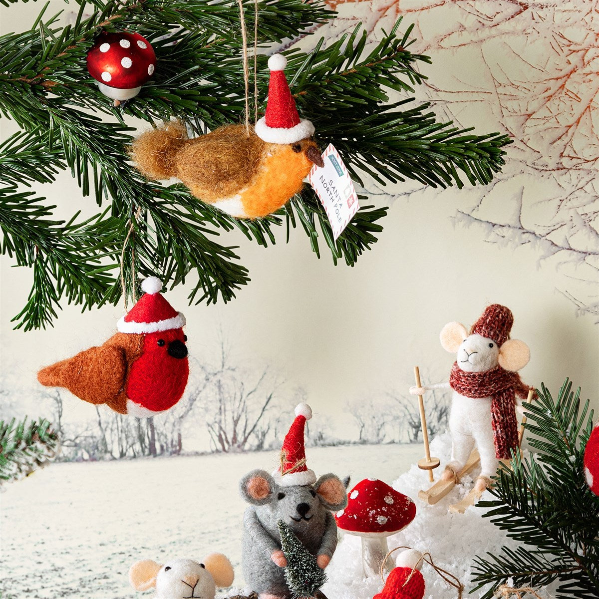 🎅Funny Felt Decoration with Christmas Hat
