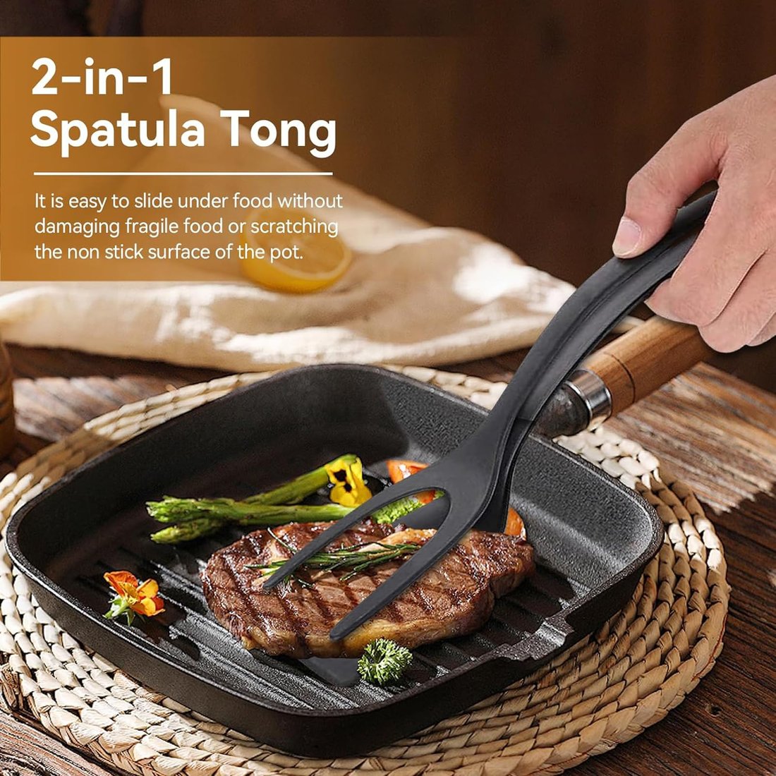 2-In-1 Spatula & Tongs