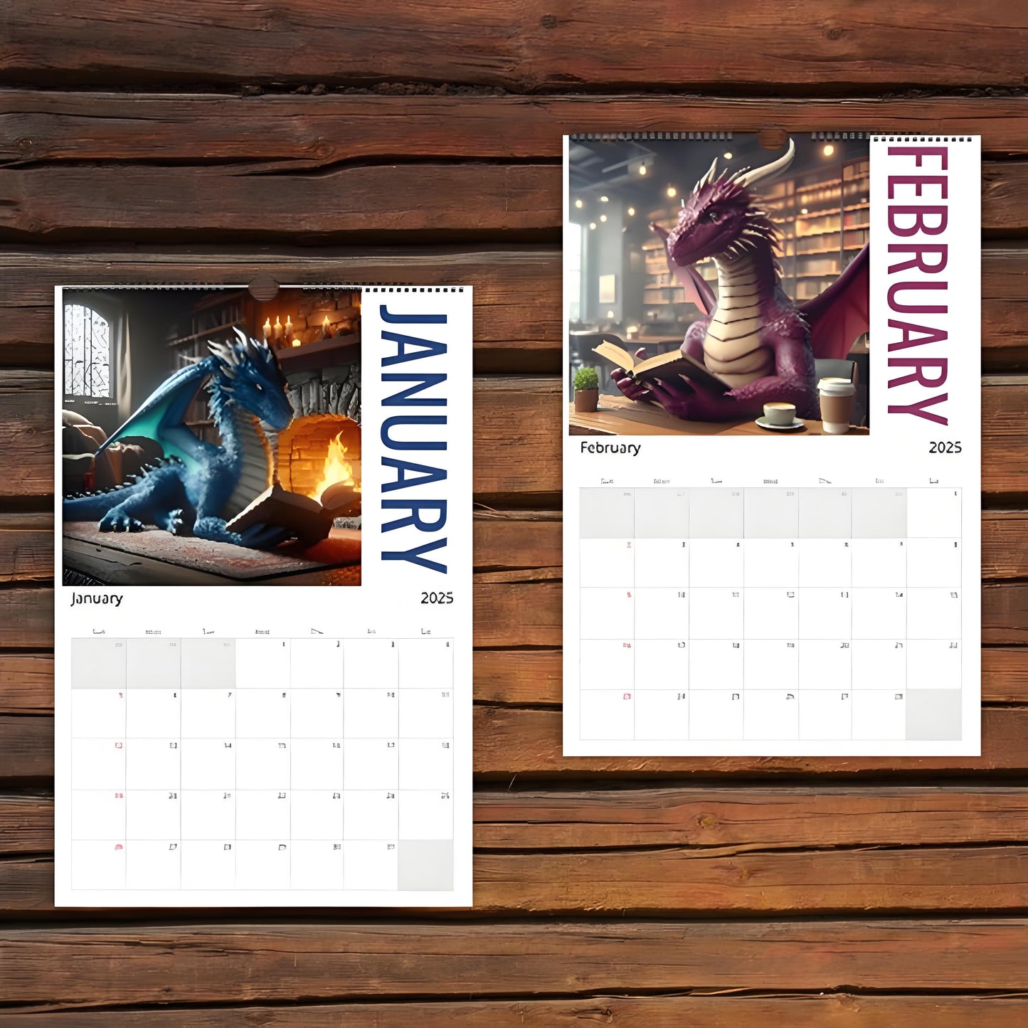 Book Dragon Calendar 2025