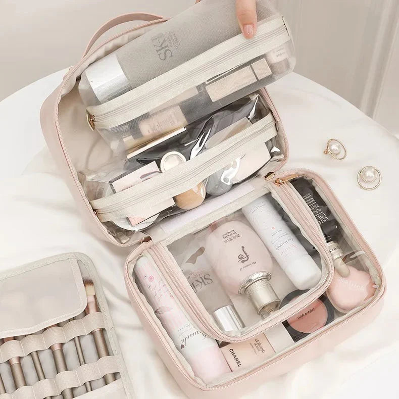 Multi-Compartment Toiletry Cosmetics Bag