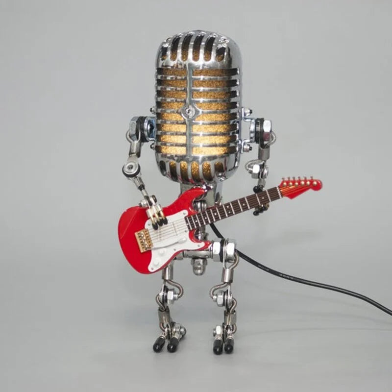 🎙Vintage Metal Microphone Robot Desk Lamp🎸