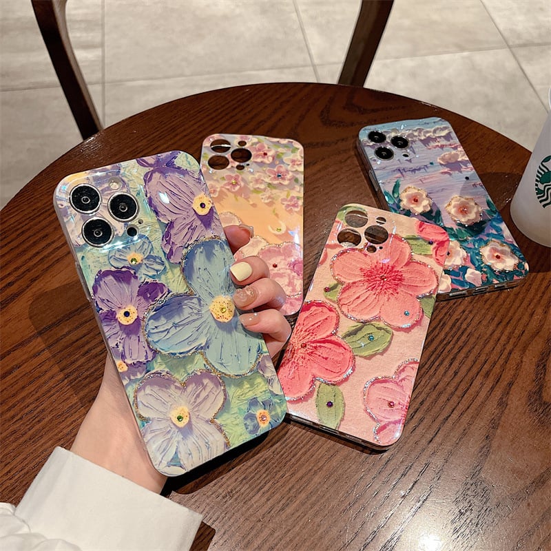 ๐ฅ๐ธ๐ฑOil Painting Flower Phone Case for Iphone ๐ธ