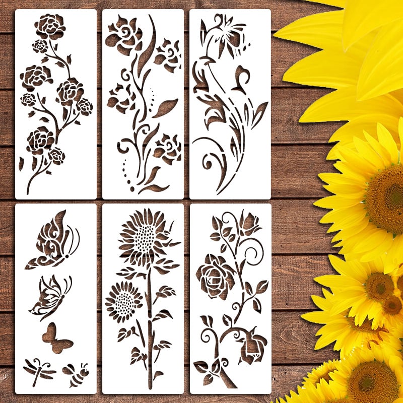 💐 Eptchn Garden Fence Large Flower Stencils🌻DIY Decoration BloomTrace