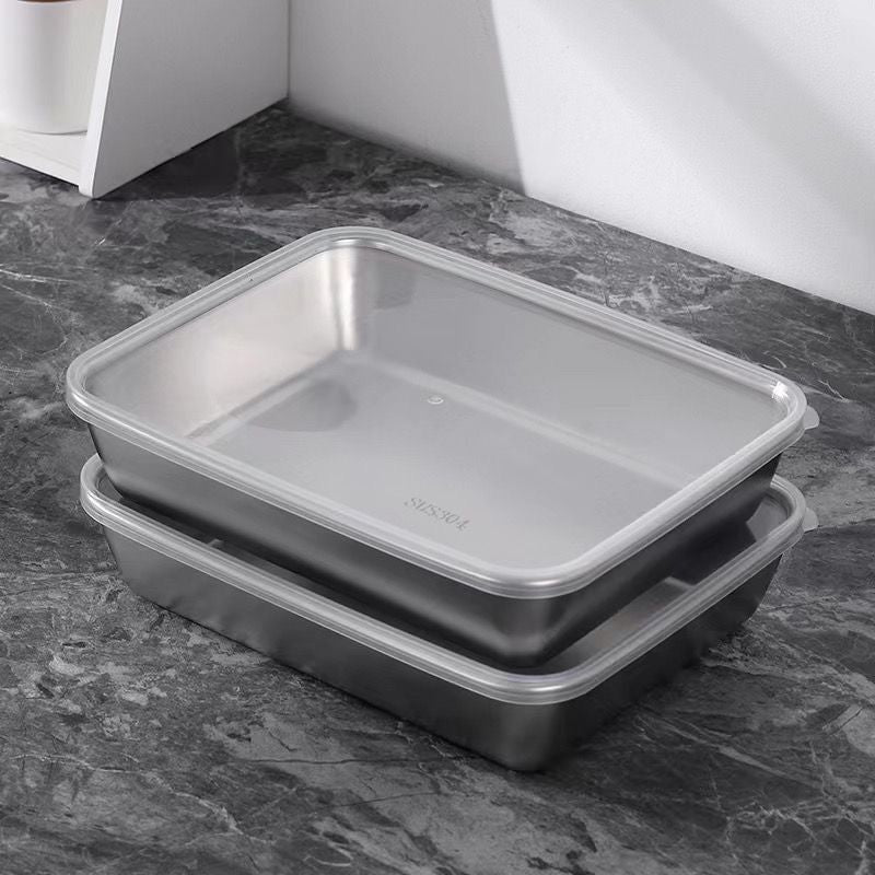 🔥LAST DAY 49% OFF-Stainless Steel Square Plate(With Lid)