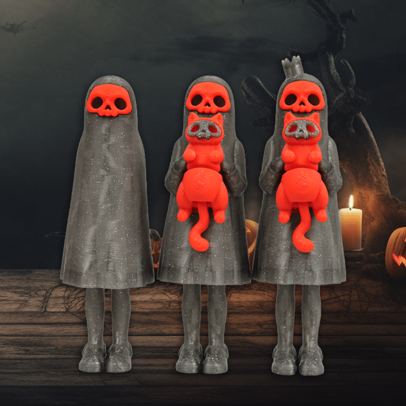 👻3D printed Halloween Ghost and Cat Figurines🐈⬛