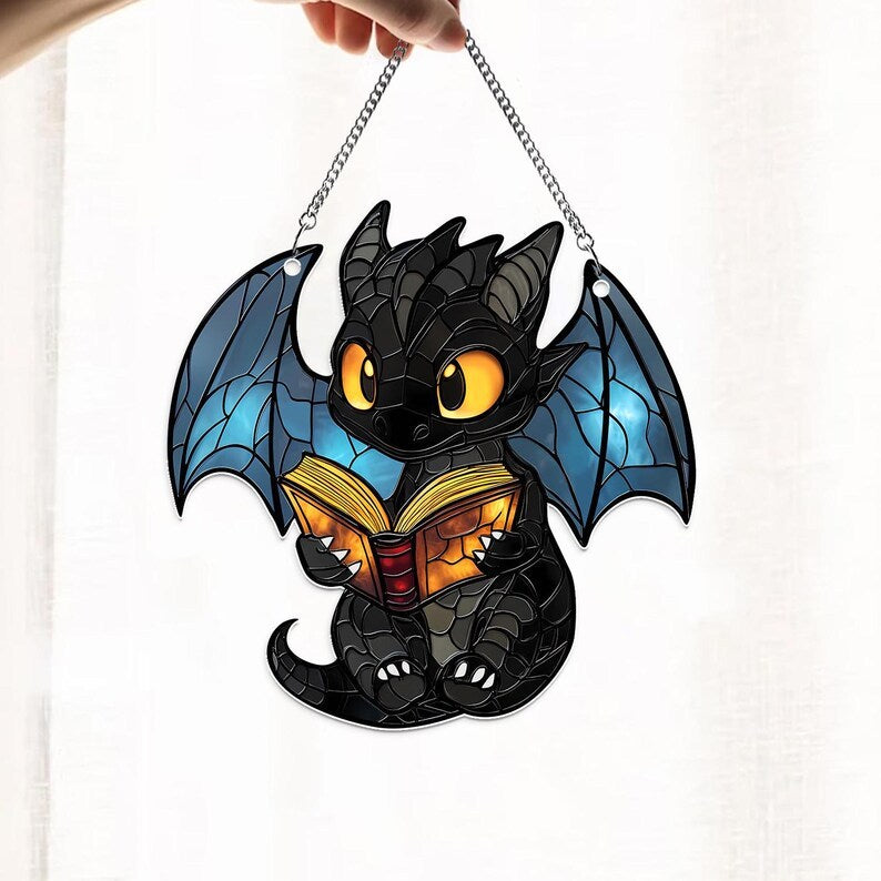 π2024 Christmas Gift 50% Off--Acrylic Book Dragon Suncatcher Ornament