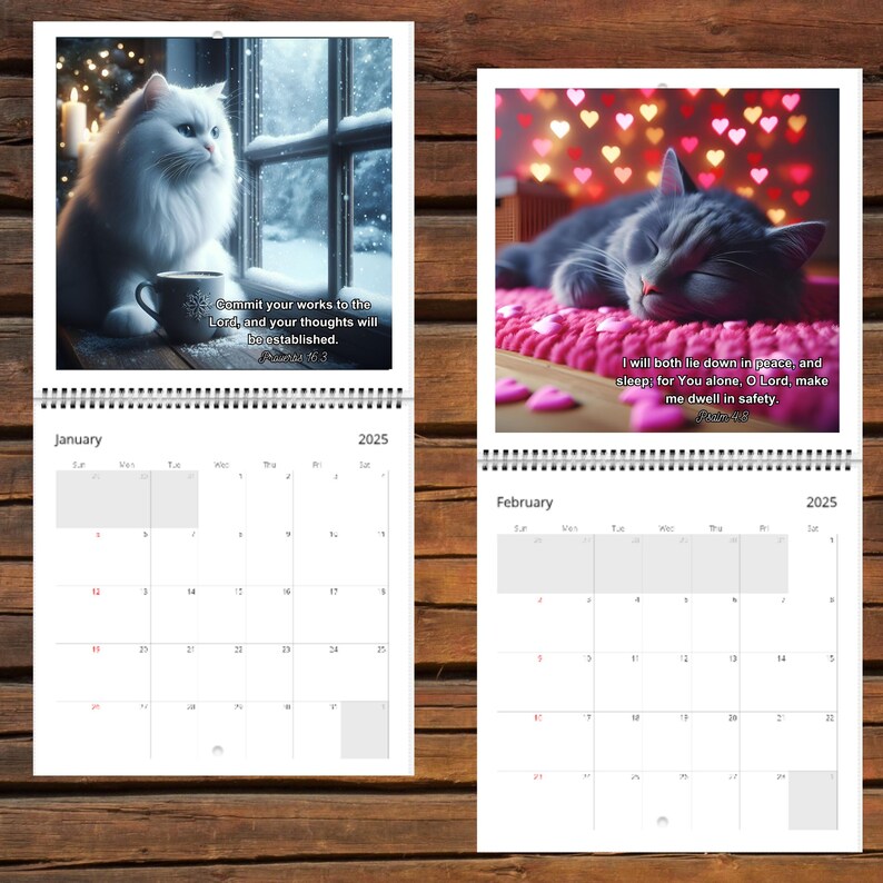 Cute Cats & Bible Verses 2025 Calendar ๐๐ฑ